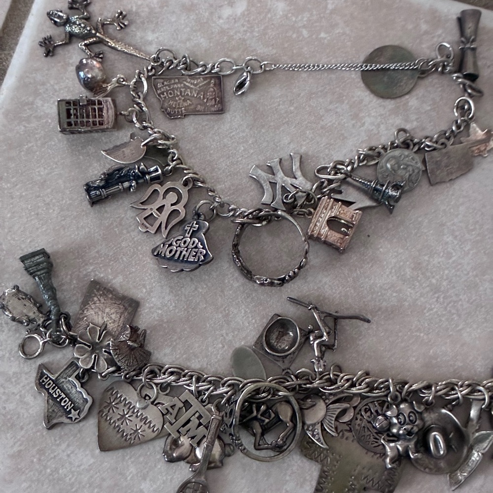 James Avery sterling Silver Charm Bracelets with various charms
